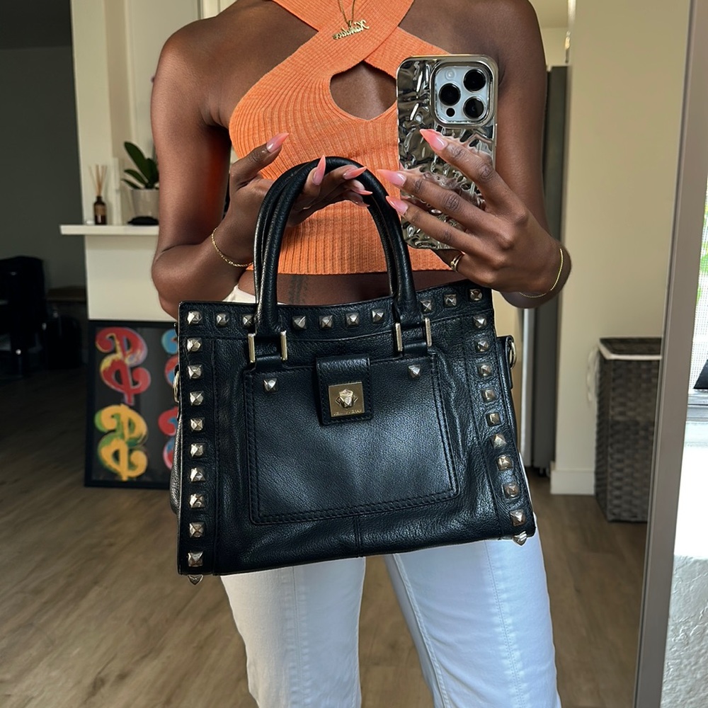 Karen Millen Black Studded Handbag